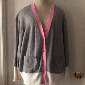 POPSUGAR Gray and Pink Cardigan Sweater